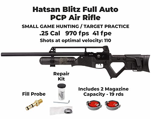 Wearable4U Hatsan Blitz Full Auto PCP .25 Cal Air Rifle Bundle with 150 Pellets & 100 Targets