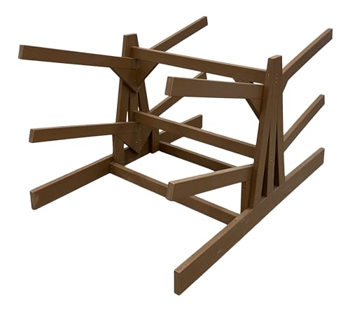 Log Kayak Rack Double Sided Freestanding Recycled Poly Kayak Rack Nutmeg Brown