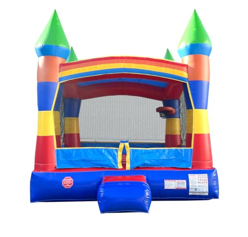 Pogo Bounce House Crossover Deluxe Rainbow Castle Inflatable 13x12x14.5 ft