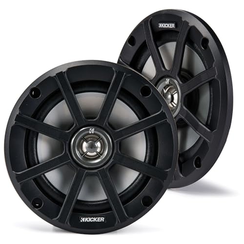 KICKER Premium Marine Gauge-Style Source & 51PSC654 Powersports Speakers Bundle