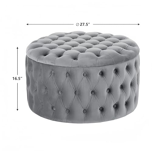 CYYTLFSD Round Storage Ottoman Grey
