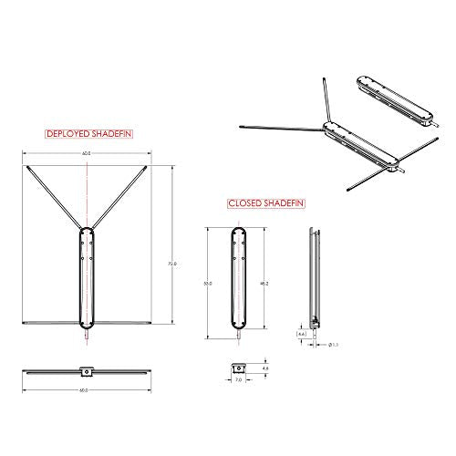 TACO Marine ShadeFin T10-3000-4 with Bag and Fixed Rod Holder Mount Kit White