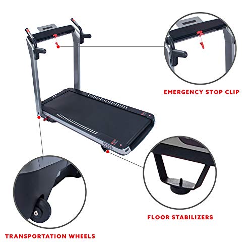 Sunny Health & Fitness ASUNA SpaceFlex Electric Running Treadmill Silver