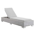 Modway Conway Sunbrella Outdoor Patio Wicker Rattan Chaise Lounge Light Gray
