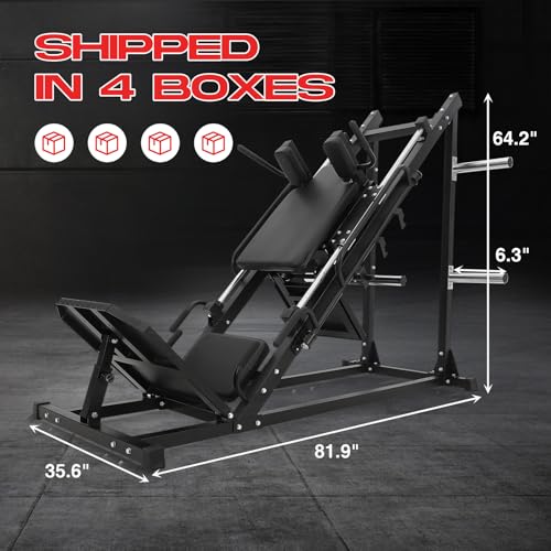 GarveeLife Leg Press Hack Squat Machine Adjustable 2-in-1 Black