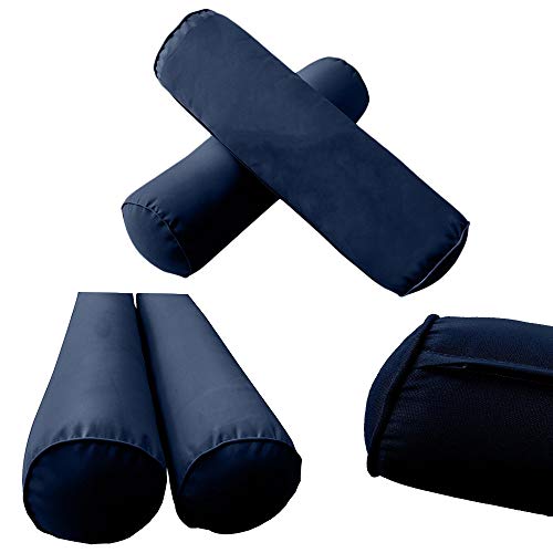 Prolinemax Style2 Full Size 5PC Pipe Trim Outdoor Daybed Mattress Cushion Bolster Pillow Set Blue