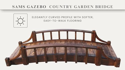 SamsGazebos Country Wood Garden Bridge 6' Brown