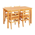 ECR4Kids Rectangular Hardwood Table Set with Chairs Honey