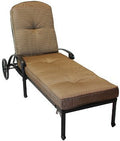 theWorldofpatio Nassau Cast Aluminum Chaise Lounge Set of 4 with Sesame Cushions Antique Bronze