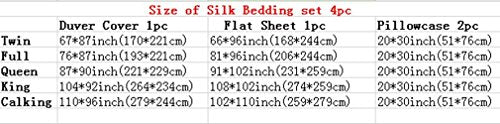 MAXFEEL 4pcs Mulberry Silk Bedding Set King Black