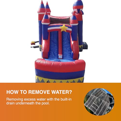 JumpOrange Commercial Inflatable Rocket Titan Dual Lane Bounce House with Slide Combo Rocket