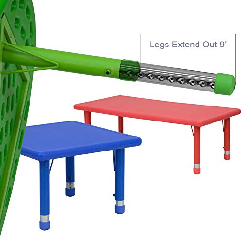 EMMA + OLIVER Half-Moon Blue Plastic Adjustable Activity Table