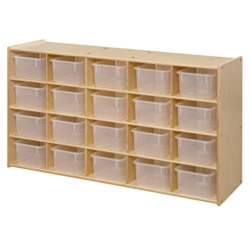 Contender Multi-Section Storage Cabinet with 20 Translucent Bins Translucent