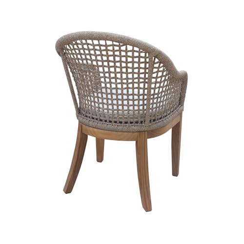 IC INTERNATIONAL CONCEPTS Set of Two Outdoor Teak Patio Dining Chairs with Cushions Natural