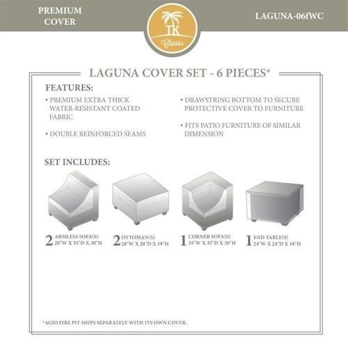 Afuera Living Contemporary 6 Piece All Weather Cover Set Beige