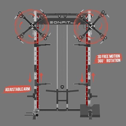 EonfitOmni Power Cage 1200 LBS Multi-Functional Home Gym Rack with Adjustable Cable Crossover