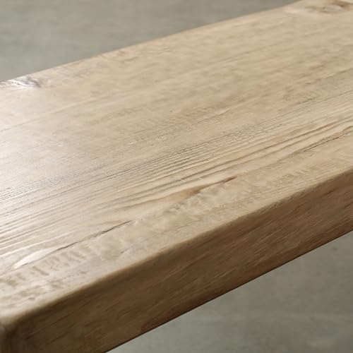 Artissance 70 Inches Waterfall Bench Reclaimed Pinewood Whitewash