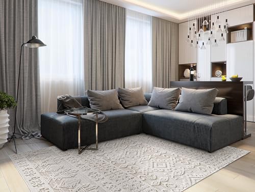 NEW HOME Prestige Natural Textured Indoor/Outdoor Area Rug Natural