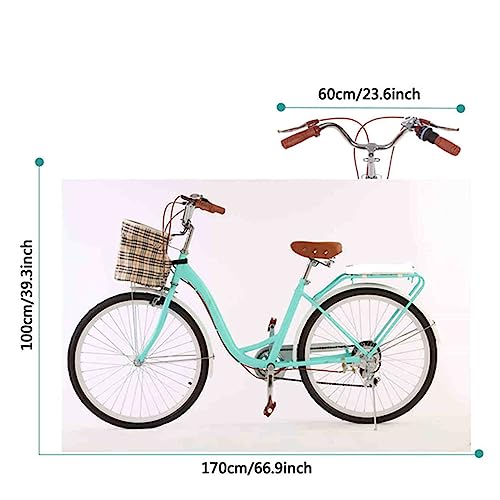Generic Women's 26 Inch Hybrid Bike Retro-Styled Cruiser 7-Speed Drivetrain YUTONG-26-BU