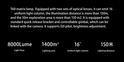 Generic T60 Matrice 30 Drone Spotlight Kit for DJI M30 Black