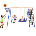 Kiriner 5-in-1 Heavy Duty Backyard Swing Set Orange & Blue