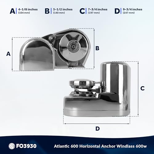 Five Oceans Horizontal Windlass Anchor System 600W 12V DC Silver