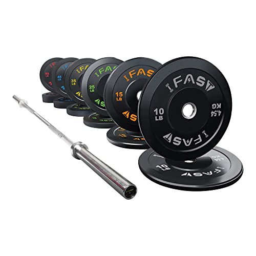 IFAST Home Gym 370LB Olympic Weight Set with 7Ft Barbell Bar