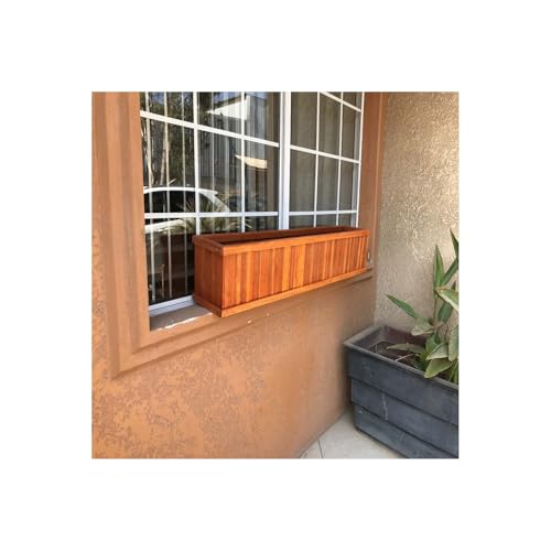 Best Redwood Window Planter Box 36 in Heart Stain