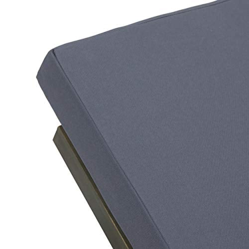 Great Deal Furniture Outdoor Acacia Wood Chaise Lounge Cushion Set of 4 Sandblast Gray Finish, Dark Gray
