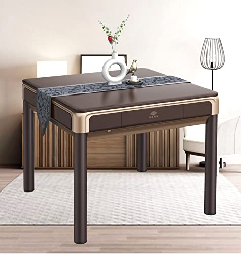 usamjtable Automatic Mahjong Table Dining Style Dark Brown