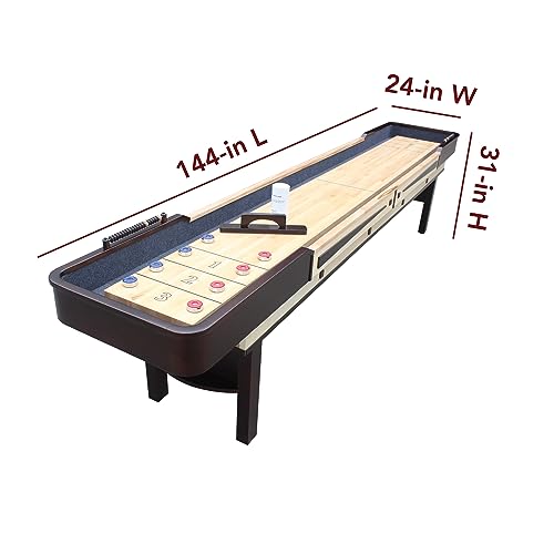 Hathaway Merlot 12' Shuffleboard Table Espresso Natural