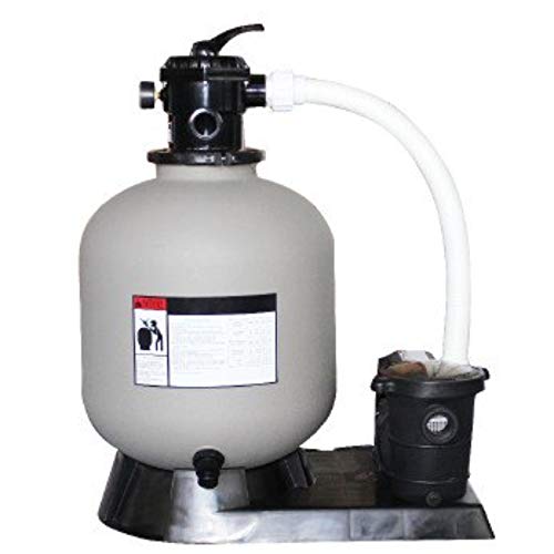 Swim Central Sand Filter Combo with Pump Pressure 2.0HP for Above Ground Pools 24-Inch Gray