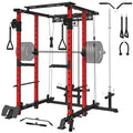 Mikolo Power Cage with LAT PullDown, Cable Crossover & Pulley System Red