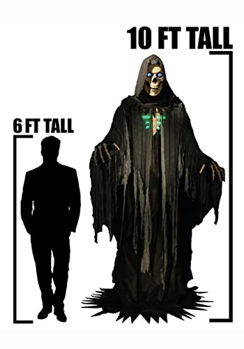 Seasonal Visions Towering Reaper Animated Halloween Prop 10' Black