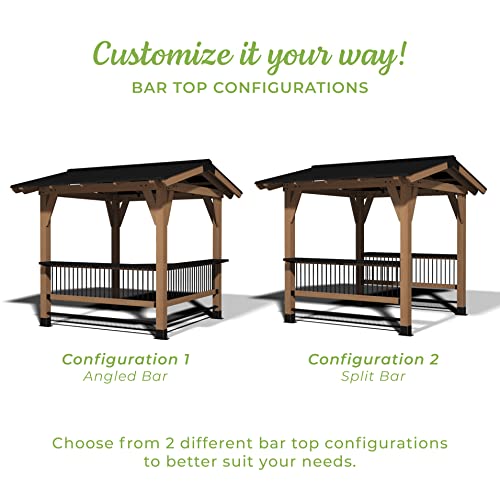 Backyard Discovery Granada 10' x 9' Cedar Wood BBQ Grill Gazebo Pavilion Light Brown