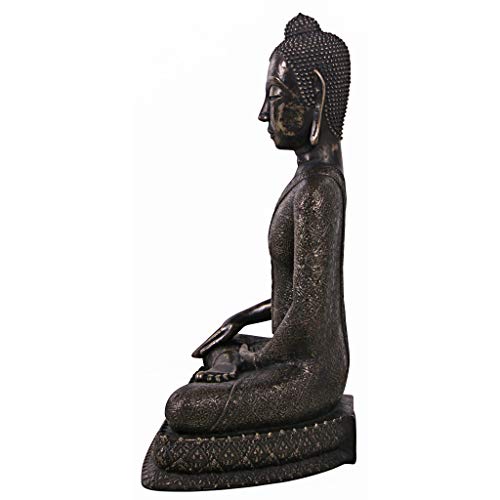 Design Toscano Sukhothai Sitting Asian Man Garden Statue 32 Inches Bronze