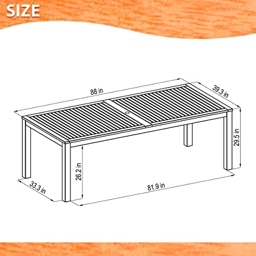 Amazonia Edinburgh 9-Piece Outdoor Rectangular Dining Table Set Eucalyptus Wood Amazonia