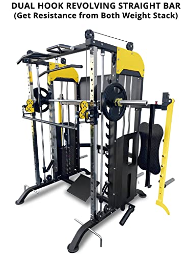 French Fitness FSR90 Functional Trainer Smith & Squat Rack Machine (New)