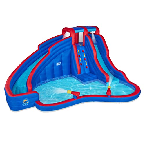 SUNNY & FUN Double Dip Inflatable Water Slide Park Red/Blue