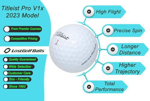 LostGolfBalls.com Titleist Pro V1x Golf Balls Mint Condition 2023 White