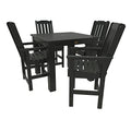 Highwood Sequoia Professional 5pc Square Counter Height Dining Set Black