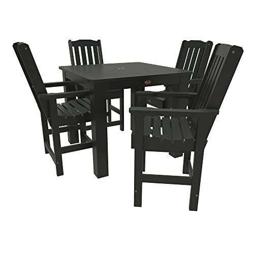 Highwood Sequoia Professional 5pc Square Counter Height Dining Set Black