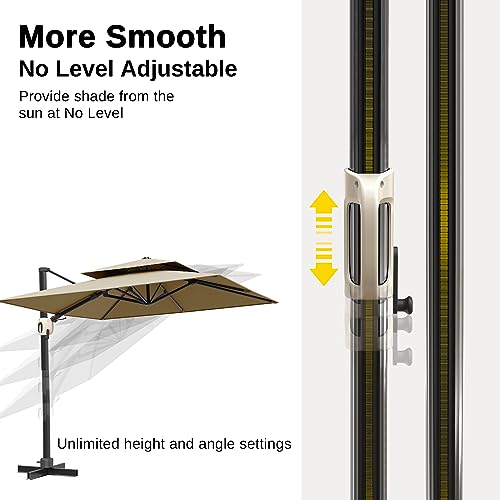 EAST OAK 10ft Square Patio Umbrella Tan