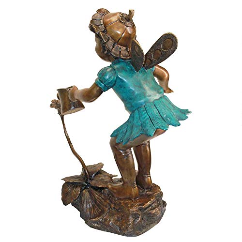 Design Toscano The Fairy Gardener Garden Statue Cast Bronze Two Tone Bronze & Verdigris