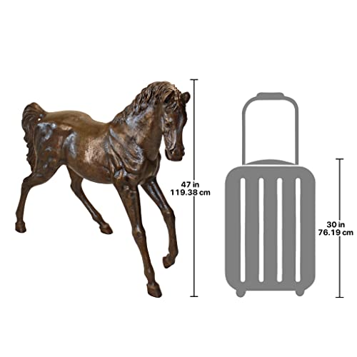 Design Toscano Trotting Thoroughbred Horse Cast Bronze Garden Statue Bronze