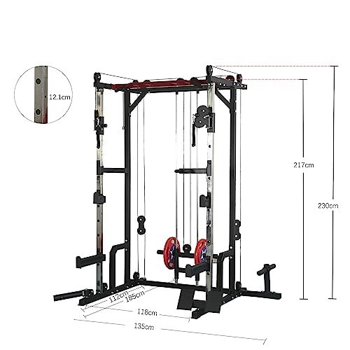 KOZYSFLER Power Cage with LAT PullDown and Weight Storage Rack Orange