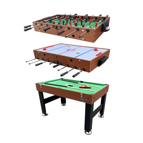 KICK Trilogy 55" 3-in-1 Multi Game Table Brown