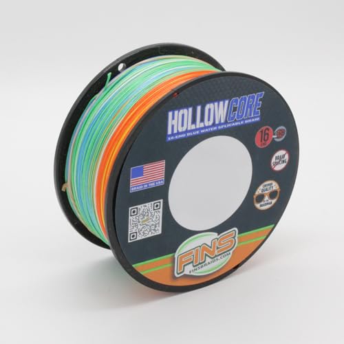 FINS Hollow Core Braided Fishing Line Metered Color - 100 lb, 4800 Yds
