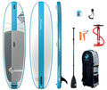 Boardworks SHUBU Riptide Inflatable Stand-Up Paddle Board (iSUP) Complete Kit Blue/White/Grey