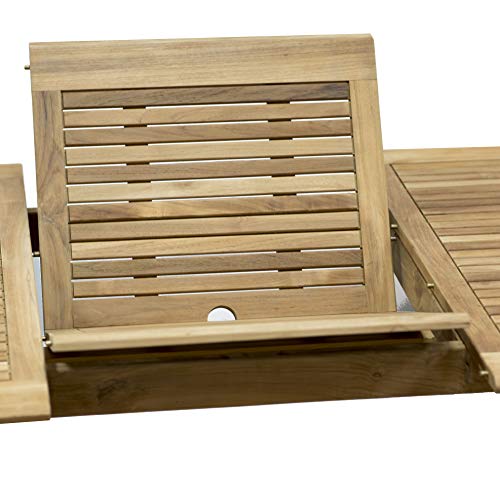 Amazonia Newcastle 9-Piece Outdoor Dining Table Set Certified Teak Light Brown